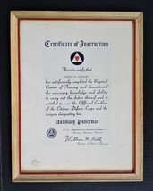 Vintage Framed Citizen Defense Corp Prospect Park Pa Rob Sinclair Certificate - £53.70 GBP