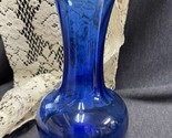 Vintage Illusions Vase Cobalt Blue Flower Vase Indiana Glass 7 7/8&quot; With... - £7.10 GBP