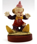 Vtg Davar Hobo Clown Figurine 3&quot; On Sand With Hat &amp; Bowtie Wood Base - $556.66 MXN