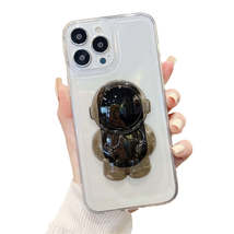 Anymob iPhone Black 3D Astronaut Holder Phone Case Transparent Silicone Cover - £19.10 GBP