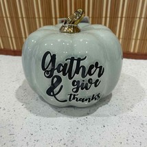Martha Stewart Gather and Give Thanks Ceramic Pumpkin Decor Sage - $40.00