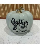 Martha Stewart Gather and Give Thanks Ceramic Pumpkin Decor Sage - $54.33 CAD
