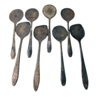 8 Vintage Silverplate Silverware Flattened Spoons for Crafts Jewelry Sta... - $32.84