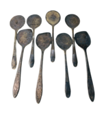 8 Vintage Silverplate Silverware Flattened Spoons for Crafts Jewelry Sta... - £25.77 GBP