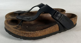 Birkenstock Women&#39;s Size US 8 - 8.5 EU 39 Black Gizeh T-Strap Thong Cork Sandals - £20.24 GBP