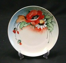 Antique MZ Altrohlau CMR Czechoslovakia Hand Painted Porcelain Plate Red Poppy - £19.54 GBP