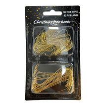 150 Piece Large and Small Gold Metal Christmas Tree Ornament Hooks - $8.89