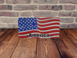 American Flag Metal Car License Plate Tag Stars And Stripes Us Flag U.S.A. - £11.73 GBP