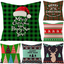 Green Series Linen Christmas Pillow Cover - $10.20