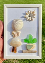 Seashell Framed 3D Art &quot;Just Breathe&quot; 4x6&quot; White Frame Handcrafted Wedding Gift - £17.94 GBP