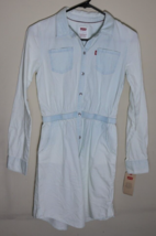 Levi’s Light Blue Button Down Long Sleeve Dress Size Large Girls NWT - £15.54 GBP