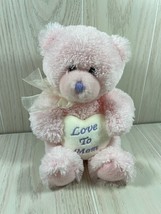 Ty Beanie Buddy Love to Mom pink plush Mother's Day teddy bear heart pillow 2006 - $5.93