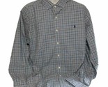 Polo Ralph Lauren Shirt Men 2XL Long Sleeve Blue Plaid Non Iron Cotton - £17.74 GBP