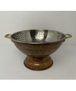 Vintage Copper Colander Strainer Large 9” Brass Handles Farmhouse Decor - €28,41 EUR