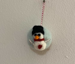 Needle Felted Christmas Snowman Ornament - $22.00