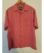 Pendleton Biscayne Pink Checker Rayon Blend Short Sleeve Shirt Men&#39;s MED... - £15.41 GBP