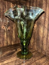 Green Glass Handblown Vase - £31.97 GBP