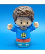 Fisher Price Little People Hispanic Boy Figure Blue Smiley Shirt Brown H... - $237.71 MXN
