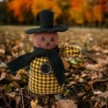 Folk Art Pumpkin Figure Hearthside Collection Halloween Stick Arms Autumn Decor - $16.81