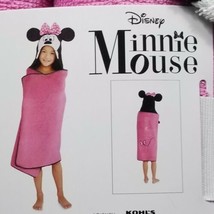 Disney Minnie Mouse Hooded Beach Swim Bath Wrap Towel 25&quot; x 50&quot; Pink The... - $24.74