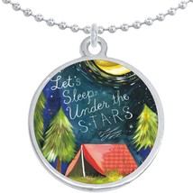 Lets Sleep Under the Stars Round Pendant Necklace Beautiful Fashion Jewelry - £8.81 GBP