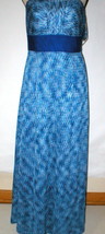 New Womens NWT Tahari Dress Sail Away Maxi Long Strapless Straps 2 Blue White  - £170.29 GBP