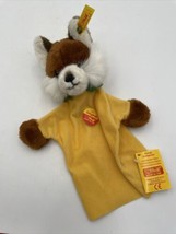 Steiff Fox Glove Hand Puppet Vintage Yellow Germany 251702 With Tags - £44.62 GBP
