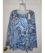 NWT LILLY PULITZER RESORT WHITE GIVE IT A WHIRL ETTA LONG SLEEVE TOP XXL - $86.39 CAD