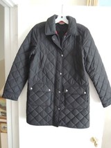 Ladies Jacket Size S Ralph Lauren Quilted Black Car Coat $260 Value EUC - £39.47 GBP