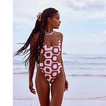 New Free People Mello The Label Cut Out One-Piece Swimsuit $170 Large - £62.32 GBP