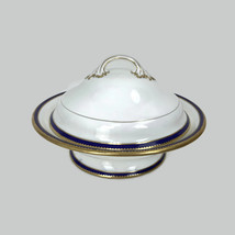 Wedgwood T. Goode London Cobalt White Porcelain Covered Footed Dish Anti... - £128.67 GBP