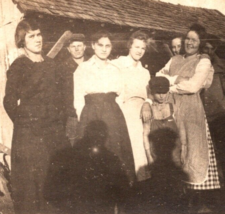 RPPC Farm Scene Group Photo farm Girls w Child UNP Postcard L17 - $3.56