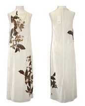 NWT VINCE Lisianthus Cowl Neck Midi Dress Moonlight Ivory Velvet Floral  Sz 0 - £193.31 GBP