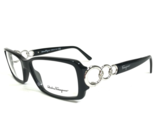 Salvatore Ferragamo Eyeglasses Frames 2638-B 101 Black Silver Hoops 52-1... - £54.98 GBP