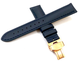 18mm 20mm 22mm 24mm Blue Watch Band Strap With Deployment Rose Buckle - £16.07 GBP