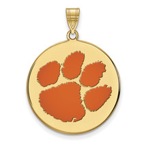 SS w/GP Clemson University XL Enamel Disc Pendant - $102.30