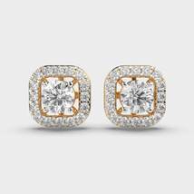 1 Carat Moissanite Lab Diamond Solitaire in Round Diamond Studs - $600.00