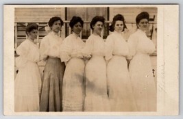 RPPC Six Lovely Victorian Ladies in A Row Postcard G25 - $8.95