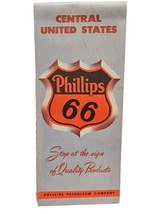 Vintage 1950&#39;s Phillips 66 Oil Company Central United States Road Map  VG - £7.03 GBP