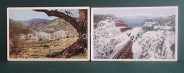 Lot Antique 2pc Santa Fe Limited Cajon Pass Fred Harvey Postcards Phostint - £14.99 GBP