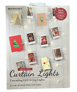 Merkury 20 Photo Clips Curtain Lights Cascading LED String Lights - Warm... - $16.82