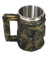Rustic Bronze Finish Nautilus Steampunk Pipes Valves And Gears Tankard M... - $642.95 MXN