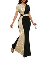 Women's Elegant Maxi Mermaid Dress, Slim Fit, Short Sleeve, Multicolor, ... - $57.82