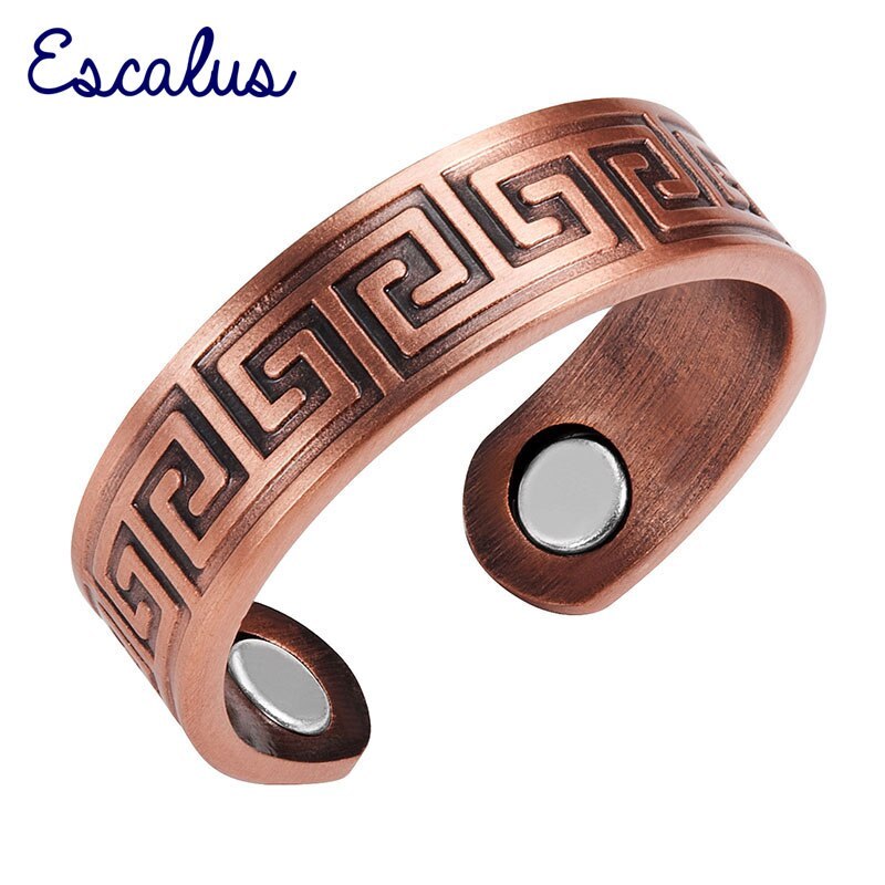 Escalus Antique Pure Women's Copper Maze Pattern Ring For Women Magnetic Trendy  - £13.05 GBP