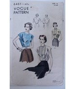 Vintage 50s Vogue Pattern 6461 Blouse Size 16 34&quot; Bust Factory Folds Com... - £19.66 GBP
