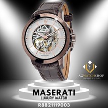 MASERATI INGEGNO AUTOMATIK SKELETT ZIFFERBLATT BRAUN HERREN UHR R8821119003 - £233.10 GBP