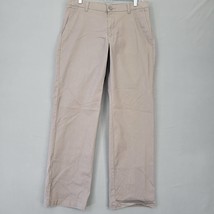 Motion Comfort Mens Pants Size 32 Gray Stretch Khaki Straight Classic Fl... - £12.03 GBP