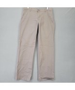 Motion Comfort Mens Pants Size 32 Gray Stretch Khaki Straight Classic Fl... - £11.99 GBP