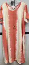 NWT 2.0 LuLaRoe 2XL Pink Cream White Tie Dye Jessie swing Dress with poc... - £40.66 GBP