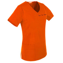 Custom Embroidered Women&#39;s Scrubs Top Personalised with your Text - £15.62 GBP